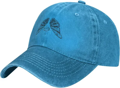 Vista 14 de Gorra de béisbol con alas de ángel y corazón para hombres y mujeres, gorras de camionero de algodón, gorra ajustable para papá Negro