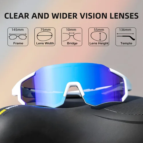 Vista 3 de ROCKBROS Polarized Sunglasses for Men Women UV400 Protection Cycling Bike Glasses TAC Lightweight Frame Driving Fishing