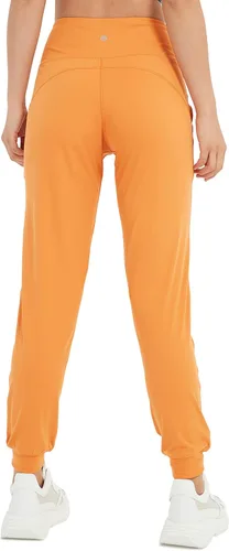 Vista 2 de Pantalones deportivos de cintura alta con bolsillos para mujer, pantalones deportivos cónicos para correr, yoga, entrenamiento, atléticos