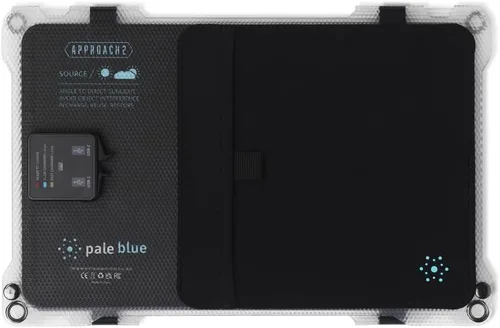 Vista 5 de Paleblue Approach 2 Cargador de panel solar portátil – 21 vatios – Cargador solar plegable de triple panel con puertos USB duales, cables de agarre