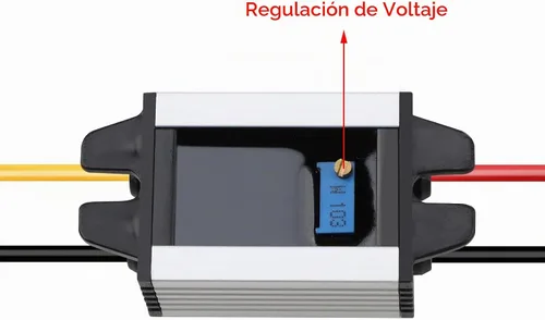 Vista 2 de DROK Convertidor de voltaje de CC a CC impermeable regulador de voltaje 8-22V a 3-15V 5V 12V 3A salida ajustable transformador de fuente