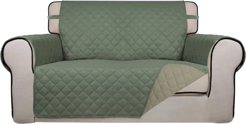 Vista 45 de PureFit - Funda de sofá acolchada reversible, protector de muebles impermeable, funda de sofá lavable con espuma antideslizante y correas elásticas