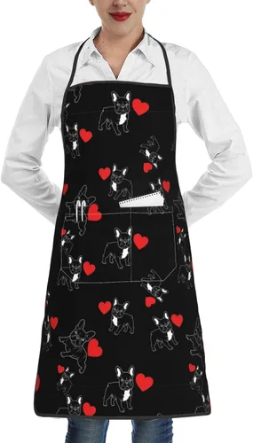 Vista 31 de Delantal unisex con cuello ajustable con bolsillos espaciosos y lazos largos