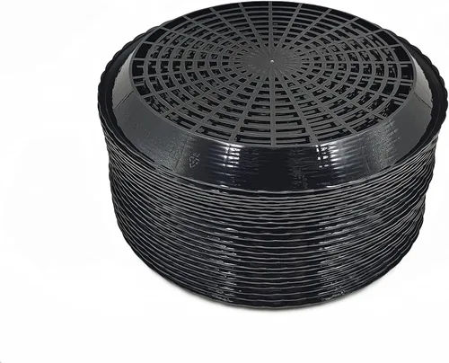 Vista 4 de Paquete de 24 soportes para platos de papel de plástico reutilizables resistentes (negro)