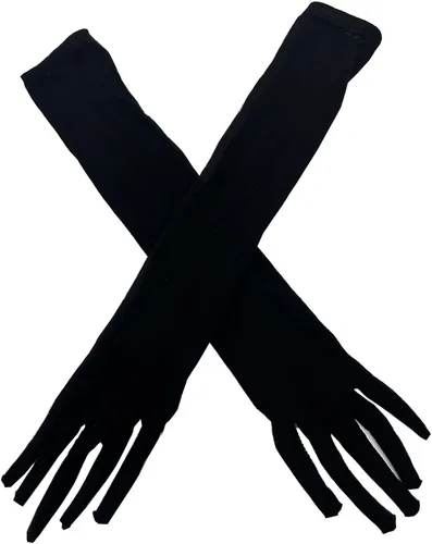 Vista 4 de Guantes de malla de nailon sin costuras ultrafinos para mujer Negro