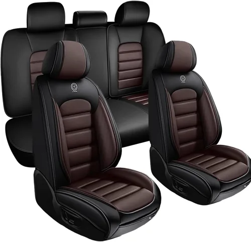Vista 31 de Fundas de asiento para GMC Canyon 2004-2024, 2 fundas de asiento de automóvil de cuero, fundas protectoras de asiento impermeables, fundas