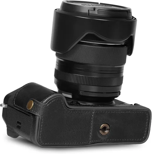 Vista 4 de MegaGear Ever Ready - Funda de piel auténtica compatible con Fujifilm X-T5, color negro