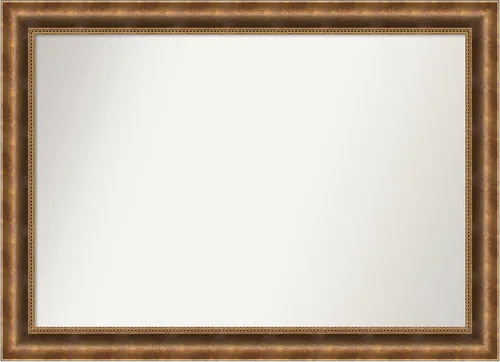 Vista 1084 de Amanti Art Espejo de pared personalizado no biselado (25 x 25 pulgadas), marco de bronce acentuado, varios tamaños personalizados, espejo de baño
