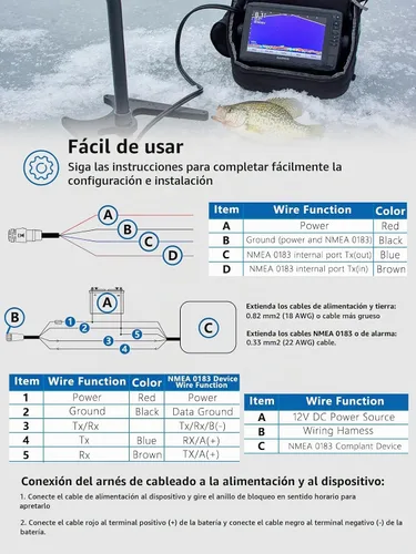 Vista 6 de 010-12445-00 Cable de alimentación/datos roscado de 4 pines para Garmin echoMAP Chirp, ECHOMAP Plus UHD, GPSMAP, Panoptix