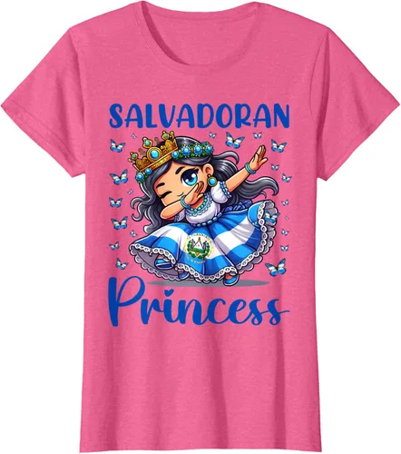 Vista 23 de Camiseta de princesa salvadoreña dabbing para niñas y niños