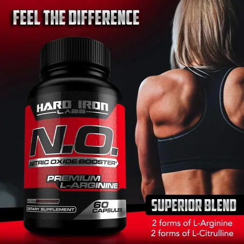 Vista 4 de N.O. Potenciador de óxido nítrico con L-arginina, L-citrulina, sin OMG, sin gluten, vegano, suplemento previo al entrenamiento para crecimiento