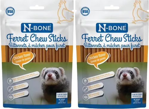 Vista 9 de N-Bone Palitos masticables para hurones sabor a tocino, bolsa de 1.87 oz