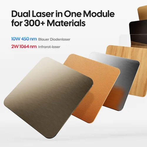 Vista 5 de LaserPecker LP4 (Deluxe) Grabadora láser dual para casi todos los materiales, láser diodo de 10 W + láser IR de 2 W Engrabadora láser de alta