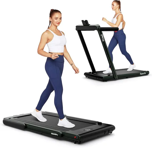 Vista 14 de GYMAX Almohadilla para caminar, 2 en 1, instalación gratuita debajo del escritorio, con monitor LED, aplicación inteligente/control remoto y altavoz