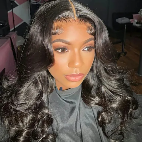 Vista 4 de ISEE HAIR Peluca de Encaje Frontal HD Wear & Go Sin Pegamento, Peluca de Encaje Brasileña de Ondas Corporales para Mujeres, Sin Pegamento, 5x7 Body
