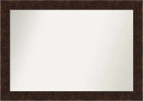 Vista 99 de Amanti Art Espejo de baño de bronce para sobre fregadero, 24 x 24 pulgadas, espejo de tocador cuadrado estrecho de bronce Manhattan, marco de madera
