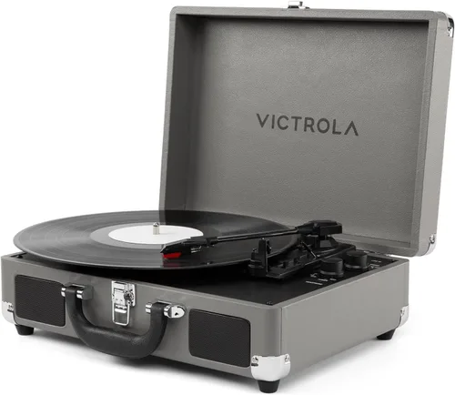 Vista 11 de Victrola Journey II (Modelo 2025) – Reproductor de Discos de Maleta Bluetooth – Altavoces Estéreo Integrados con Bajo Mejorado, Tocadiscos de 3
