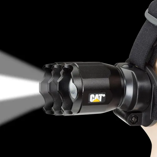 Vista 3 de Cat CT4205 - Linterna frontal de enfoque LED CREE recargable de 380 lúmenes con cabezal de ángulo ajustable (negro), pequeño