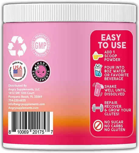 Vista 2 de Better Booty Creatine Monohydrate Powder Glute Builder - Creatina vegana de 0.18 oz con colágeno, glutamina, BCAA y mezcla de hidratación