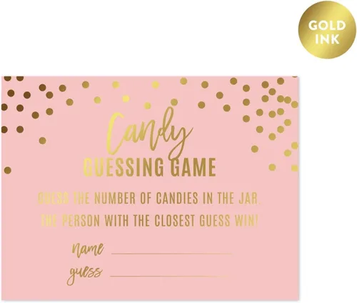 Vista 22 de Andaz Press Blush Rosa y Metallic Gold Confeti Lunares Baby Shower Party Collection Banderín colgante con cuerda, Baby Shower, 5 pies, 1 juego