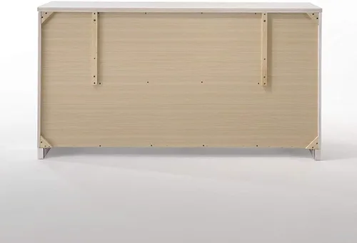 Vista 6 de Acme Cómoda clásica de madera de 63 pulgadas de largo con 6 cajones y 2 cajones ocultos para joyas, organizador de almacenamiento para dormitorio