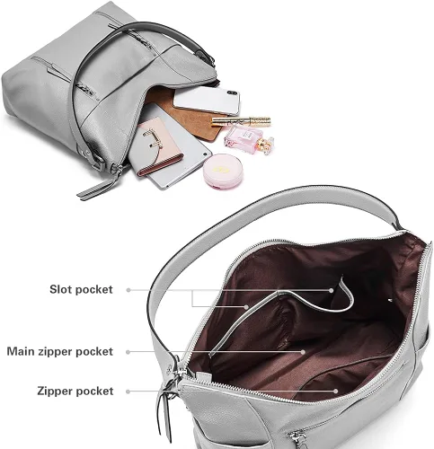 Vista 5 de CLUCI Women Soft Genuine Leather Hobo Handbags Top Handle Tote Bag Large Fashion Crossbody Shoulder Bag