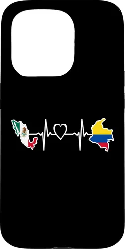 Vista 14 de iPhone 16 Bandera de Colombia Mexicana - Funda de latidos del corazón de Colombia Mexicana