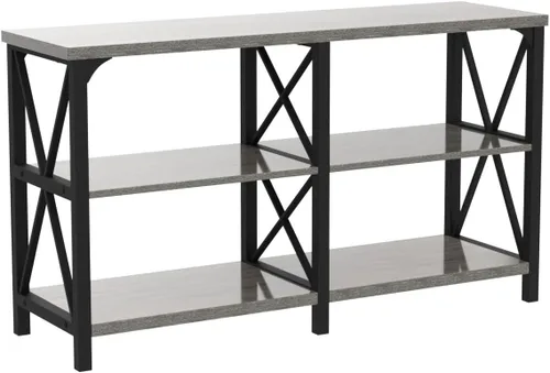 Vista 5 de LVB Mesa de sofá rústica, mesa consola de granja para sala de estar, mesa de entrada de pasillo con almacenamiento, mesa de entrada para vestíbulo