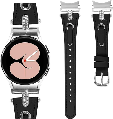 Vista 10 de DEALELE Correas compatibles con Samsung Galaxy Watch 6/6 Classic / 5/5 Pro / 4/4 Classic/Galaxy 3 1.614 in / Active 2, correa de repuesto de cuero