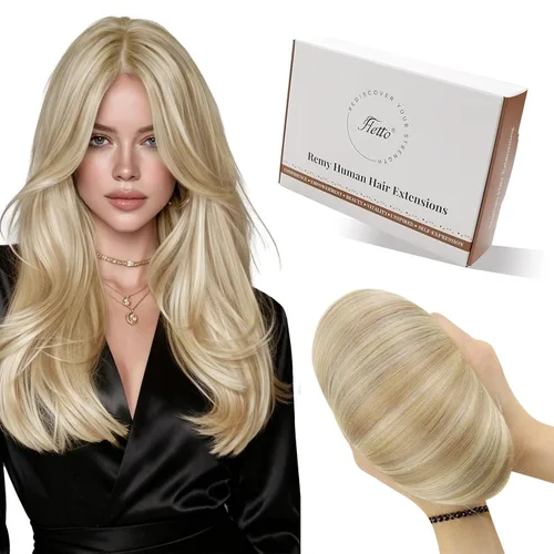 Vista 17 de Hetto - Extensiones de cabello humano real para coser, color negro azabache, #1, 12 pulgadas, 2.47 onzas Adhesivo suave, fuerte, uso diario