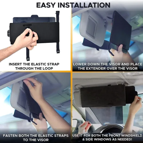 Vista 6 de EcoNour - Extensor de visera de coche mejorado con bloqueador solar Extensión de visera de parabrisas polarizada antirreflejos ofrece protección