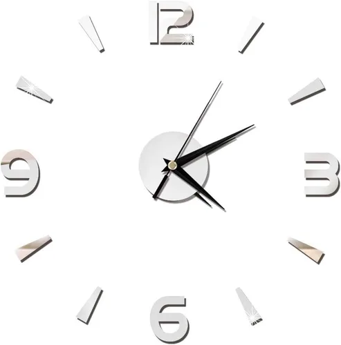 Vista 12 de HERCHR Reloj 3D, reloj de pared de bricolaje, reloj de pared grande y moderno, sin marco, calcomanías de pared, decoración de reloj, kit de reloj