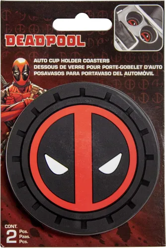 Vista 2 de Plasticolor 001965R01 Marvel Comics Deadpool - Portavasos para auto, camión, SUV, paquete de 2