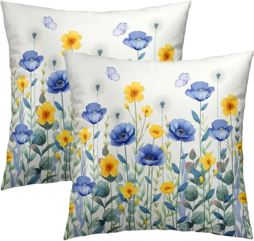 Vista 37 de Fundas de cojín decorativas con temática de verano náutica costera de 12 x 12 pulgadas, juego de 2 fundas de cojín de color aguamarina azul verdoso