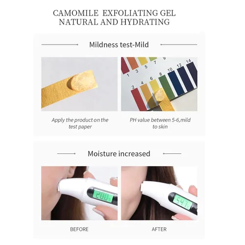 Vista 6 de Gel exfoliante de manzanilla de limpieza profunda de poros encogimiento de poros exfoliación suave apretar, hidratar, hidratar, reparar, suavizar