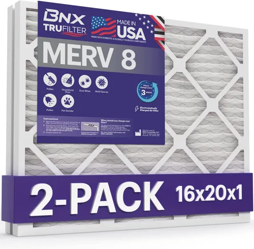 Vista 23 de BNX TruFilter - Filtro de aire MERV 8 de 10 x 10 x 1 pulgadas (paquete de 6) – Fabricado en Estados Unidos – Defensa contra polvo y mascotas