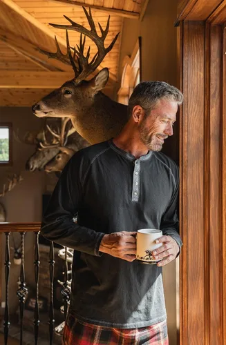 Vista 9 de Legendary Whitetails Recluse Henley - Camiseta de manga larga para hombre