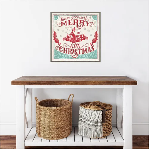 Vista 9 de Amanti Art Lienzo enmarcado para pared, diseño de Merry Little Christmas V, de Janelle Penner (22 pulgadas de ancho x 22 pulgadas de alto), marco