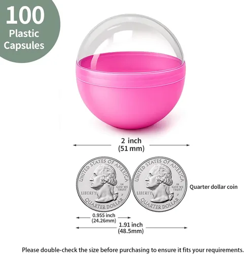 Vista 2 de 50 cápsulas de máquina expendedora multicolor de 2 pulgadas, cápsulas de máquina de chicle, cápsulas de premio, cápsulas de 2 pulgadas para premio