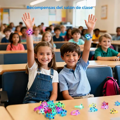 Vista 4 de Paquete de 12 pulseras giratorias con luz LED, recuerdos de fiesta para niños de 4 a 8 a 12, suministros de fiesta que brillan en la oscuridad