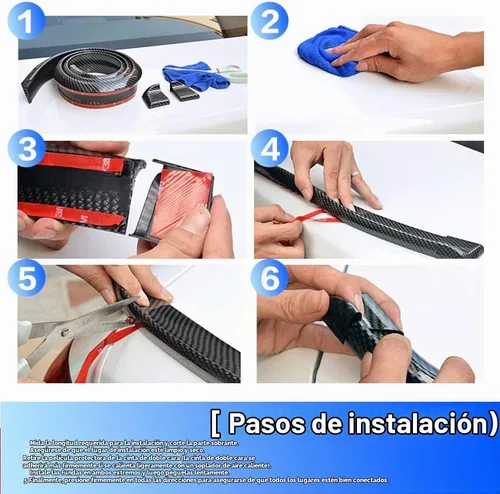 Vista 5 de Kit de alerón de labio de maletero de automóvil, labio trasero de maletero 3D PU o barra de calcomanías de alerón de techo con patrón de fibra