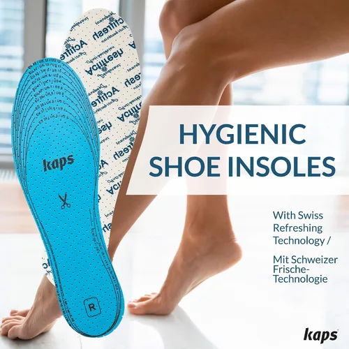 Vista 2 de Plantillas de zapatos con control de olores para hombres y mujeres – Kaps Actifresh - Insertos finos higiénicos para zapatos con tecnología Swiss