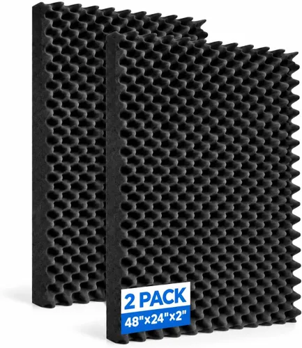 Vista 9 de 1 paquete de paneles de espuma acústica para caja de huevos, 48 x 24 x 2 negro 1pack