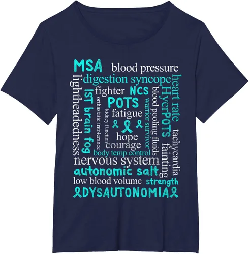 Vista 14 de Autonomic Disorders Teal Ribbon Camiseta para pacientes