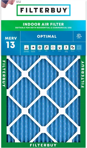 Vista 13 de Filterbuy Filtro de aire 8x14x1 MERV 13 Defensa Óptima contra Humo y Alergias (Paquete de 1), Filtros de Reemplazo Electrostáticos Plisados HVAC AC