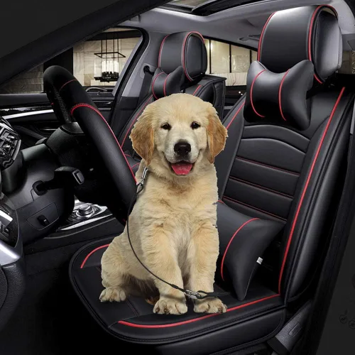 Vista 5 de Sonku - Paquete de 2 cinturones de seguridad de automóvil para perros, correas de seguridad de cable de acero a prueba para perros pequeños