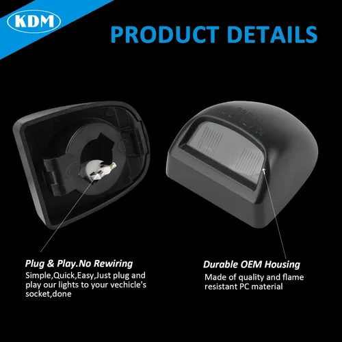 Vista 4 de KDM Conector Socket de Luz LED para Placa de Matrícula Arnés de Receptáculo de Cableado Ensamblaje Compatible con Chevy Silverado Sierra Avalanche