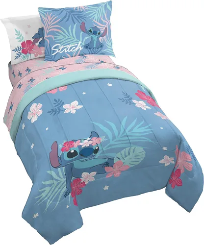 Vista 35 de Disney Moana - Juego de edredón individual de 5 piezas para niñas, color beige Bed in a Bag, Comforter Sheets Sham Pillowcase, Official
