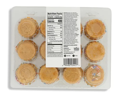 Vista 2 de Whole Foods Market Kitchens, Mini cupcakes veganos de vainilla, 12.5 onzas
