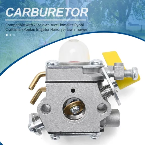 Vista 5 de SYOWADA Repuesto de carburador C1U-H60 para recortadora de cuerdas Ryobi RY28000 RY28005 RY28025 RY28020 CS26 RY28021 RY28041 26CC, reemplazo